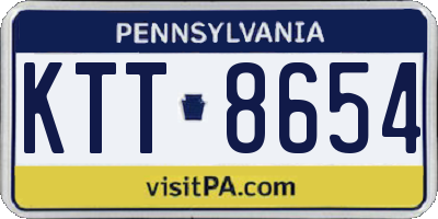 PA license plate KTT8654