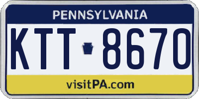 PA license plate KTT8670