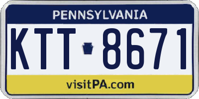 PA license plate KTT8671
