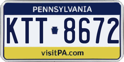 PA license plate KTT8672