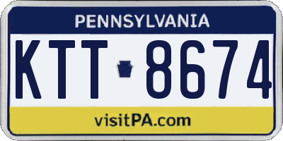 PA license plate KTT8674
