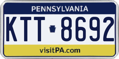 PA license plate KTT8692