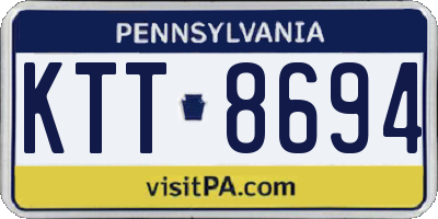 PA license plate KTT8694
