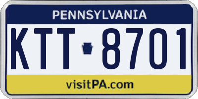 PA license plate KTT8701