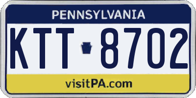 PA license plate KTT8702