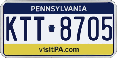 PA license plate KTT8705