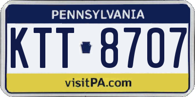 PA license plate KTT8707