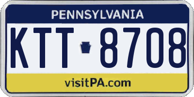 PA license plate KTT8708
