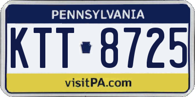 PA license plate KTT8725