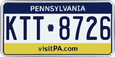 PA license plate KTT8726