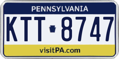 PA license plate KTT8747