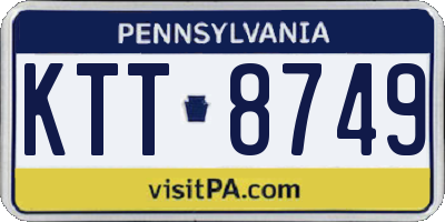 PA license plate KTT8749