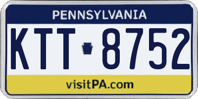 PA license plate KTT8752