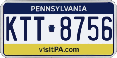 PA license plate KTT8756