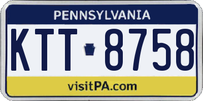 PA license plate KTT8758
