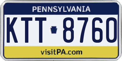 PA license plate KTT8760