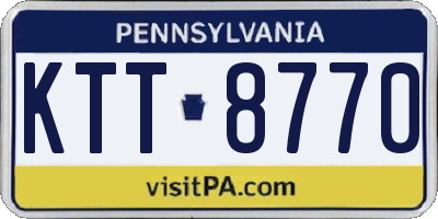 PA license plate KTT8770