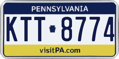 PA license plate KTT8774