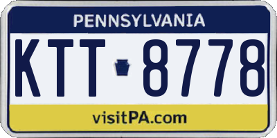 PA license plate KTT8778