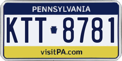 PA license plate KTT8781