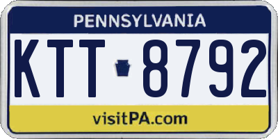 PA license plate KTT8792