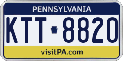 PA license plate KTT8820