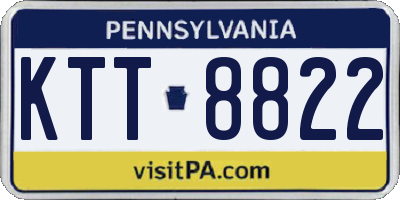 PA license plate KTT8822