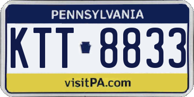 PA license plate KTT8833