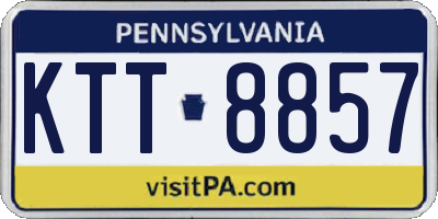 PA license plate KTT8857