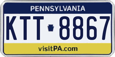 PA license plate KTT8867