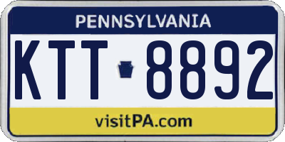 PA license plate KTT8892