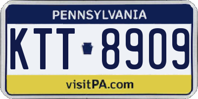 PA license plate KTT8909