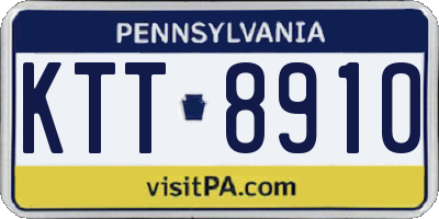 PA license plate KTT8910