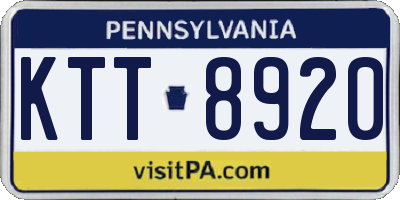 PA license plate KTT8920