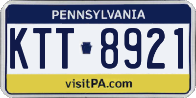PA license plate KTT8921