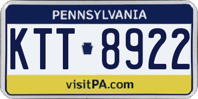 PA license plate KTT8922
