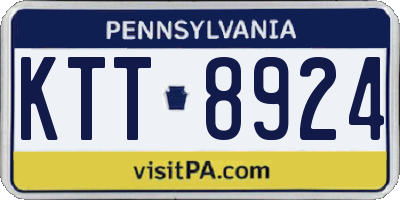 PA license plate KTT8924