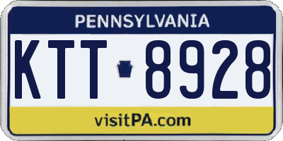PA license plate KTT8928