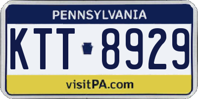 PA license plate KTT8929