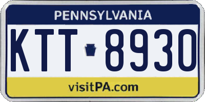 PA license plate KTT8930