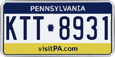 PA license plate KTT8931