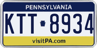PA license plate KTT8934