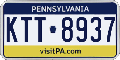 PA license plate KTT8937