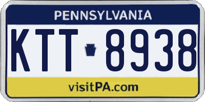 PA license plate KTT8938