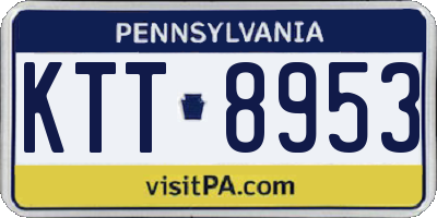 PA license plate KTT8953