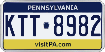 PA license plate KTT8982