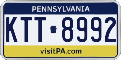 PA license plate KTT8992