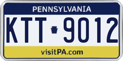 PA license plate KTT9012