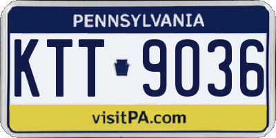 PA license plate KTT9036