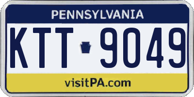 PA license plate KTT9049
